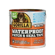 Gorilla Glue White Waterproof Patch and Seal Repair and Sealant Tape, 10 Foot Roll