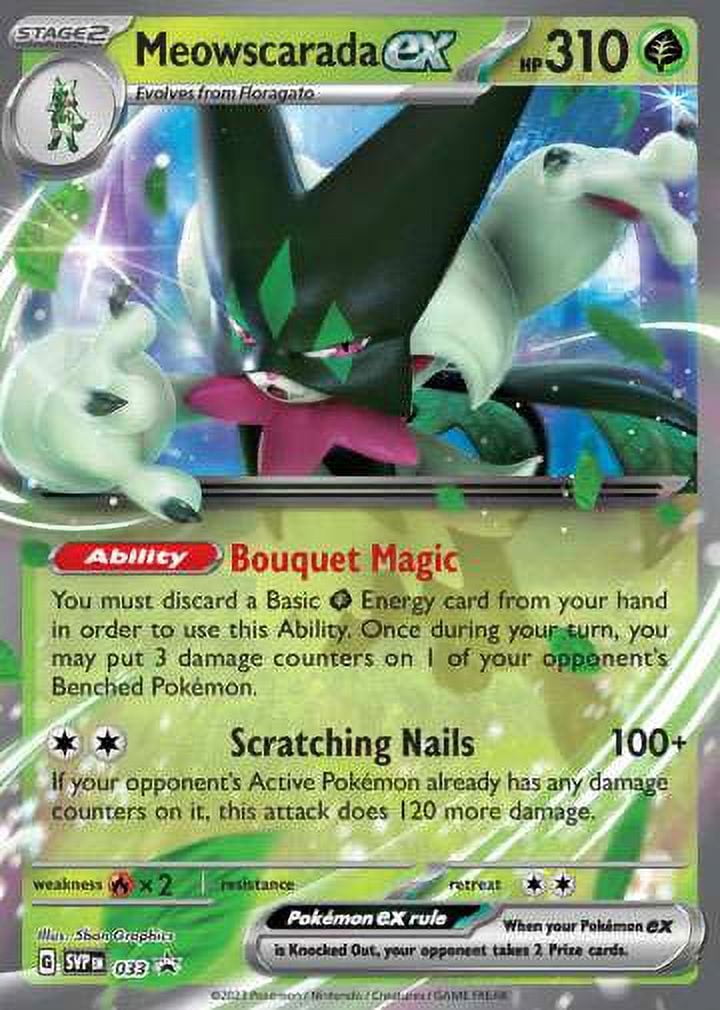 Pokemon Paldea Partners Meowscarada ex Tin (5 Booster Packs,1 Promo Foil Card & More)