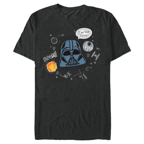 Star Wars Darth Vader Drawing I Am Your Father - Short Sleeve Blended T-Shirt for Adults - Customized-Dark Heather