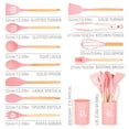 thumbnail image 4 of QFN 12pcs Silicone Kitchen Utensils Set – Heat Resistant, Non-Stick, Wooden Handles – Holiday Gift Pink, 4 of 11