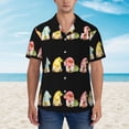 thumbnail image 2 of Pofeuu Hello Summer Gnome Print Hawaiian Shirt for Men Sleeves Casual Button Down Summer Beach Dress Shirts T-Shirts,Medium, 2 of 7