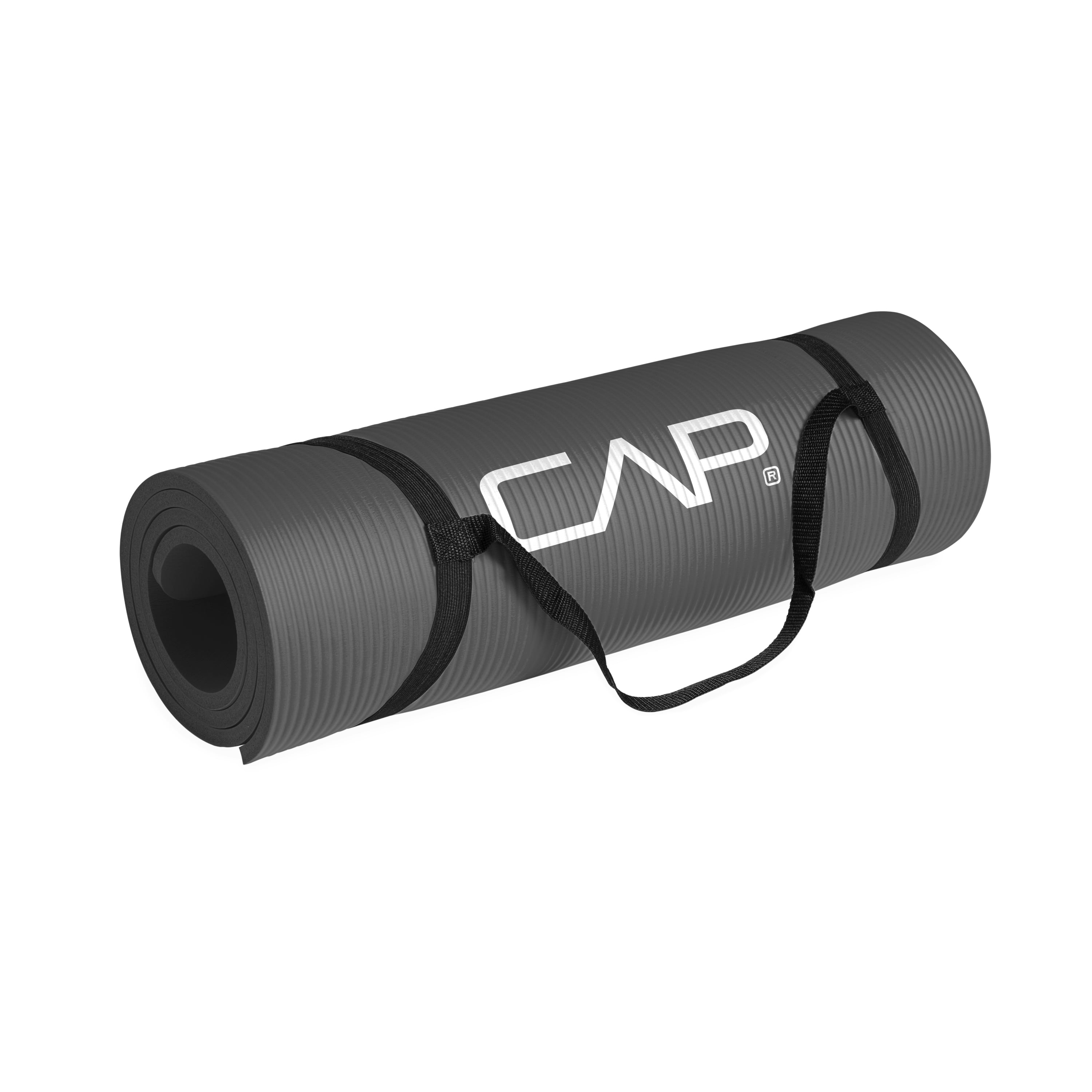 CAP High Density Oversized Exercise Yoga Mat with Carry Strap, 15 mm