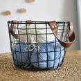 thumbnail image 4 of Storage Baskets Round Wire Basket,Round Wire Basket With Handles,Metal Round Mesh Basket Storage Basket,for Firewood Laundry Or Blanket Large Wire Country Organizer(10.2''X7.1''X10.2'), 4 of 7
