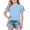 Light Blue*back to school Shirts Girl, variant on Girls Ruffle Short Sleeve T Shirts Cute V Neck Tops Back to School Summer Blouses 5-12 Years