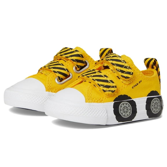 Converse Boy's Chuck Taylor All Star Construction Truck Easy-On (Infant/Toddler) Sneaker, Amarillo/Black/White, 4