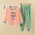 thumbnail image 2 of Toddler Baby Girl Pajama Set Kids Little Boys Girls 2PCS Sleepwear Soft Cotton Solid Pajamas Sets for 2-12 Years Long Sleeve Home Wear Pajamas Boys Long Sleeve Sleepwear 2 Piece Pjs Set, 2 of 6