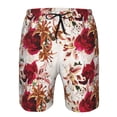 thumbnail image 4 of Kdxio Lilies Flowers Pattern Mens Casual Shorts - Drawstring Summer Beach Sports Shorts for Men, 4 of 9
