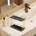 thumbnail image 4 of facefd Storage Rack Multi-layer Storage Box Perfume Jewellery Container Basket S Double Layer Black, 4 of 8