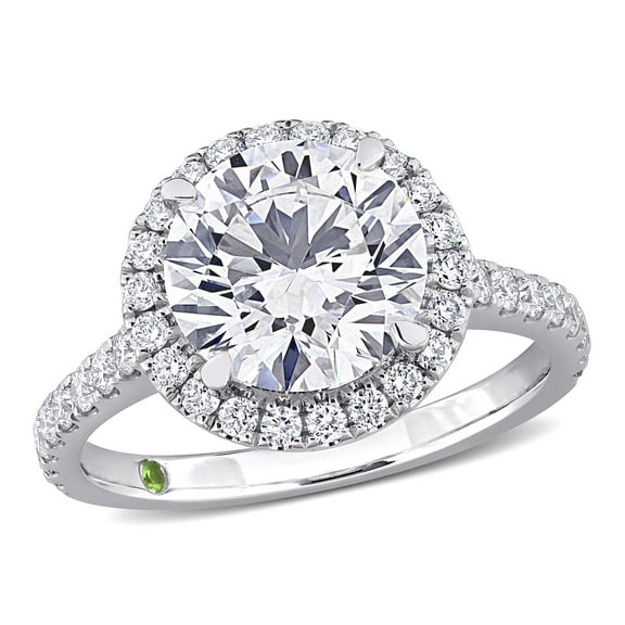 Created Forever Women's 3 5/8ct TW Lab Grown Diamond 14k White Gold Halo Engagement Ring