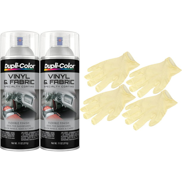 Duplicolor Clear Vinyl And Fabric Spray 11 Oz Bundle With Latex Gloves Com - Dupli Color Desert Vinyl Fabric Spray Paint