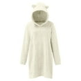 thumbnail image 4 of Women Fall Winter Plush Sweatshirts Fashion Three Lengths Hoodies Warm Soft Sweater Dresses, 4 of 5