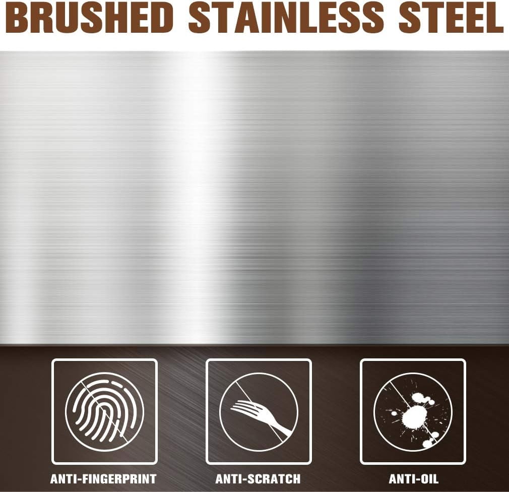 8 Gallon Trash Can Brushed Stainless Steel Kitchen Trash Can with Soft-Close Lid, Fingerprint-Resistant Kitchen Garbage Can with Foot Pedal and Inner Bucket, Recycling Or Waste Bin, Silver