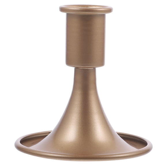 ibasenice Vintage Style Golden Iron Candle Holder Decorative Metal Candle Stand for Tabletop Home Decor