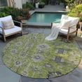 thumbnail image 6 of Addison Rugs Chantille Indoor/Outdoor Traditional Oriental Olive Washable Round Rug, 8' x 8', 6 of 6