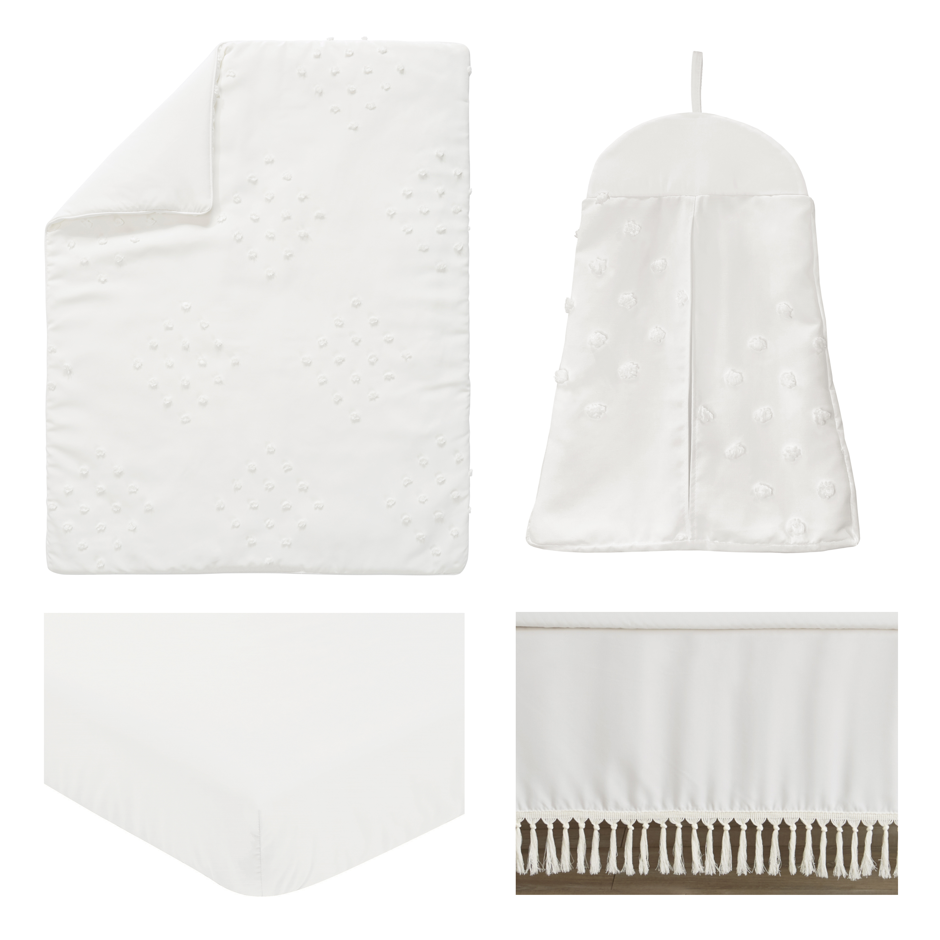 Sweet Jojo Designs Boho Dot Ivory 4 Piece Crib Bedding Set