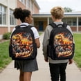 thumbnail image 5 of Xixirimido Fire Power Dinosaur Print 17" School Backpack for Boys Girls Multi-pocket Bookbags Elementary High School Bookbag Daypacks School Bag for Students, 5 of 8