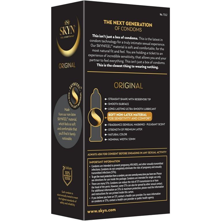 lifestyles skyn original lubricated non latex condoms 12 ct SKYN Elite Large Lubricated Ultra Thin Polyisoprene Non-Latex Condoms, 12  Count