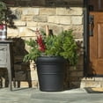 thumbnail image 2 of Step2 Claremont 18" Tall 2pk Black Round Indoor Outdoor Plastic Flower Planter, 2 of 25
