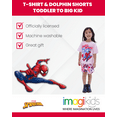 thumbnail image 3 of Marvel Spiderman Print Short Sleeve T Shirt Dolphin Shorts Outfit Set (Girl's or Little Girl's), 3 of 5