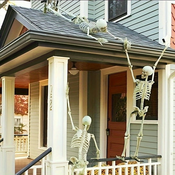 Macabre, Spooky Halloween  Decoration - Realistic Plastic Skeleton for Outdoor, Garden & Party Decor