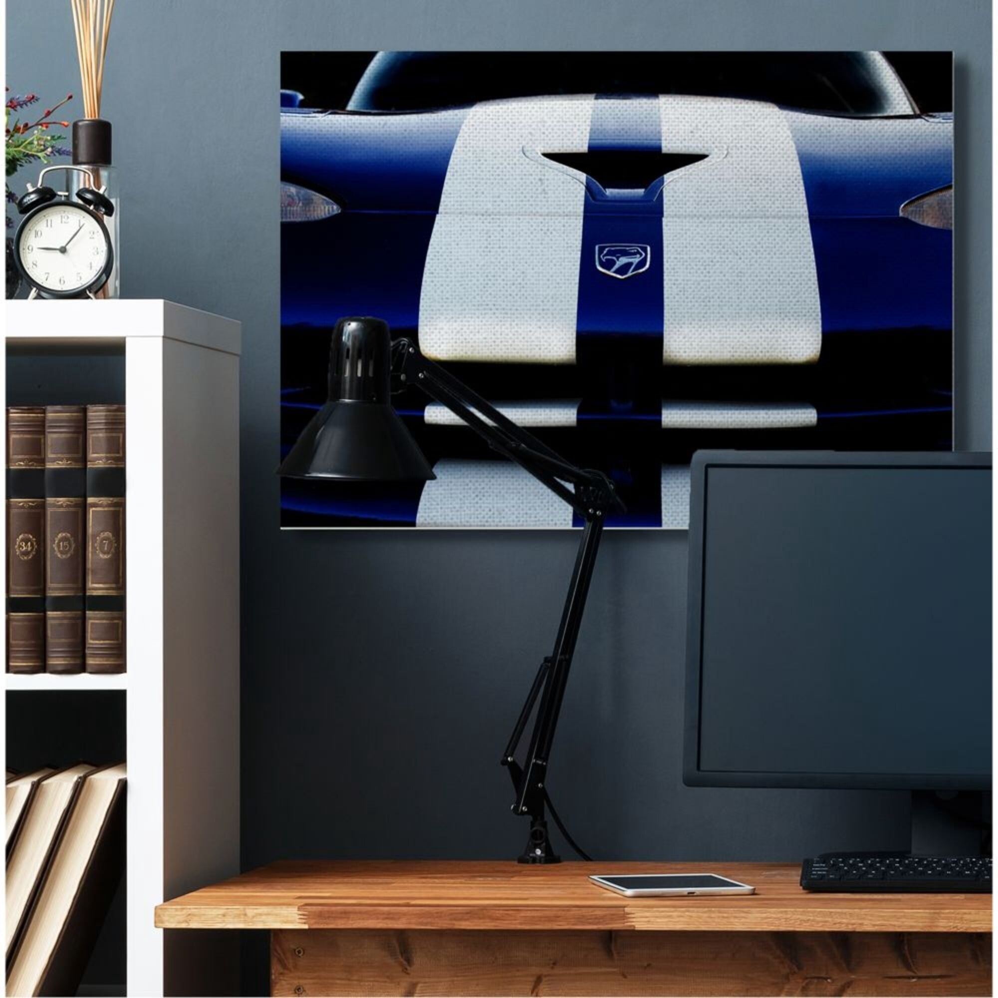Stupell Industries Sports Car Up Close Blue White Detailing Design by Clive Branson, 36" x 48"
