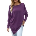 thumbnail image 1 of Birdeem Blouse Mode Décontractée Col Rond Manches Longues Confortable Couleur Unie pour Femmes, 1 of 11