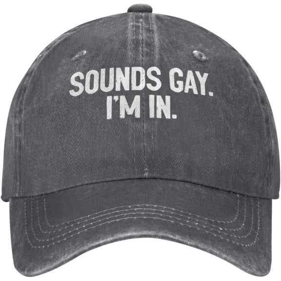 Sounds Gay I'm in Funny LGBT Cowboy Hat Men Vintage Baseball Cap Women Dad Hat Sun Hat Adjustable Trucker Hat Black