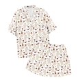thumbnail image 4 of Halloween Silk Pajamas Women Shorts Suit Two-Piece Set Home Comfort Casual Wear Halloween Print Loungewear Elastic and Relaxed Style White S, 4 of 5