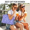 thumbnail image 5 of Large Capacity Tote Bag,Purple Butterfly Pattern Handbag Fashion Luxury Tote Bag,15.7"x13"x 5.1" Inches,Laptop Compatible, 5 of 6