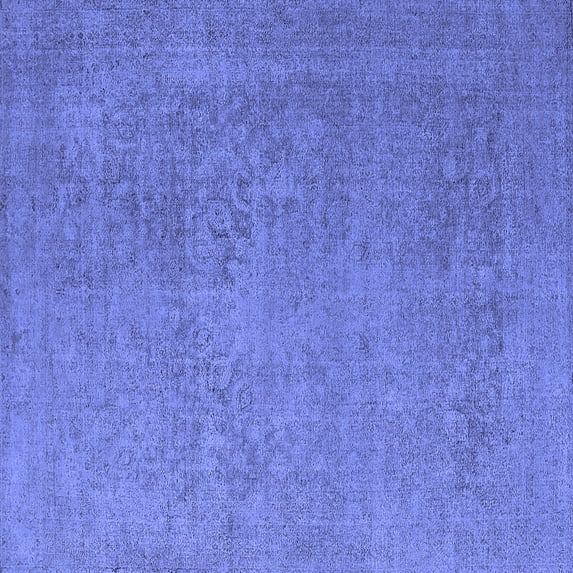 Ahgly Company Machine Washable Indoor Square Oriental Blue Industrial Area Rugs, 4' Square
