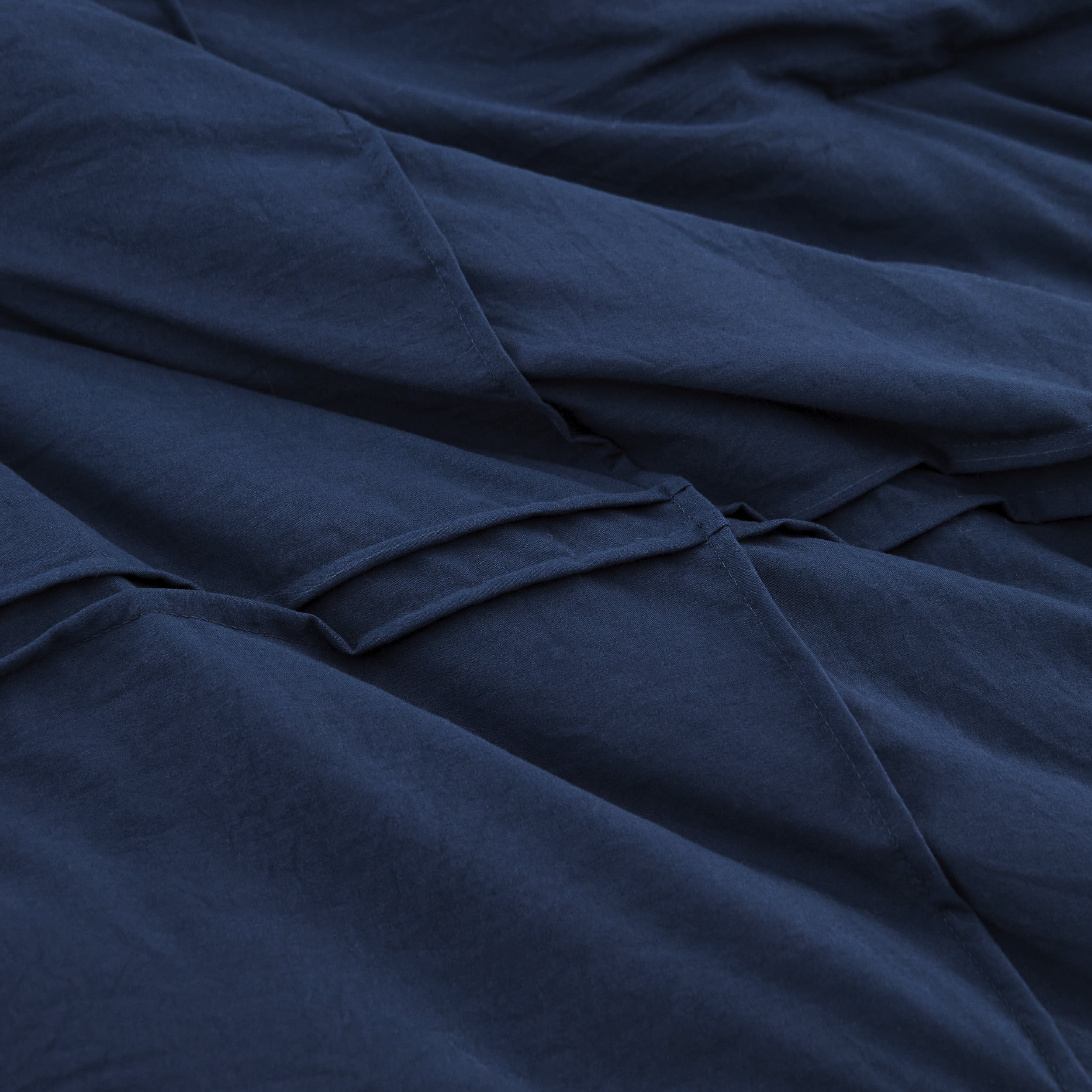 Cozy Comfort Queen Comforter Set with Sheet - 4 Pieces Soft Navy Blue Bedding Sets, Grid Pinch Pleat, All Season Lightweight Fluffy Bed Set