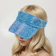 thumbnail image 6 of Riforla Bling Rhinestones Sport Hats Adjustable Summer Cap Visor Caps Unisex Golf Hat Sky Blue, 6 of 6