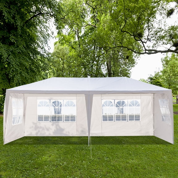 2020 Newest 10 x20 ft Gazebo Tent, Upgraded Thicken Steel Tube Sunshade Shelter, Outdoor Wedding Party Camping Cater Events Pavilion Patio Tent with 4 Removable Sidewalls and Windows, B063