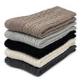 thumbnail image 5 of 5 Pairs Women Classic Cable Knit Crew Socks Assorted Colors Mid Calf Boots Casual Socks, 5 of 6