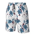 thumbnail image 5 of Kdxio Lilies Flowers Pattern Mens Casual Shorts - Drawstring Summer Beach Sports Shorts for Men, 5 of 9