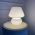 thumbnail image 4 of Press Button Control Night Light Stripped Glass Bedroom Nightstand USB Table Lamp for Home Decoration , White, 4 of 8