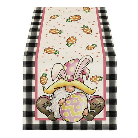 

Easter Party Decoration Linen Table Cloth Festive Atmosphere Decorated Porch Tablecloth Egg Bunny Printed Table Flag Coffee Table Runners 48 Inches Long Light Table 72 Fall Table Runners 108 Inches