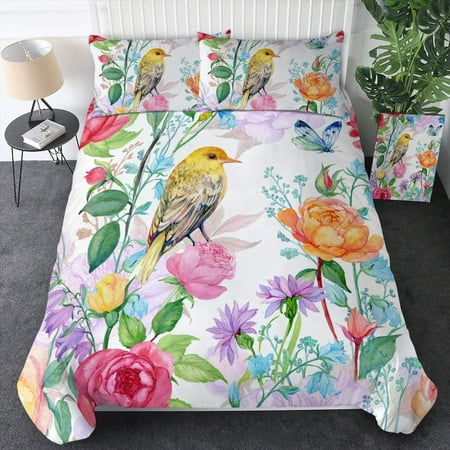 Bird Duvet Cover Full Nature Garden, Easiest Way To Put On A Duvet Cover With Ties
