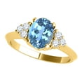 thumbnail image 5 of AoneJewelry 10K Yellow Gold Oval Blue Topaz and Diamond Ring 1.55 Carat Gemstone Jewelry for Women, 5 of 5