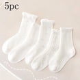 thumbnail image 2 of FFENYAN Girls Summer Thin Cotton Mid-Calf Socks - 5-Pack Stylish and Versatile Trendy Socks for Kids Ages 3-14 - Perfect for Playdates School and Everyday Wear, 2 of 3