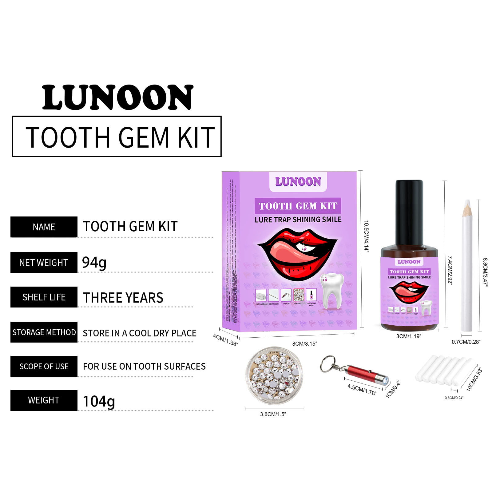 Tooth Gem Kit - DIY Tooth Gem Kit with Curing Light and Glue, Crystals Jewelry  Kit, Teeth Gems for Reflective Tooth Adornment Decoration 