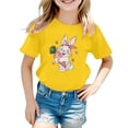 thumbnail image 1 of FhsagQ T-Shirt Mode Décontractée pour Enfants, Col Rond, Manches Courtes, Printemps, Taille 12-14, Été, Pâques, Jaune 1-2 Ans, 1 of 4