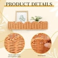 thumbnail image 5 of 2 Set Nursery Book Shelves Scalloped Plastic Artificial Rattan Classroom Wall Shelf 15.8 Inch Wall Mounted Floating Bookshelve, Hanging Boho Wicker Woven Shelf for Bedroom Farmhouse Decor (2, Brown), 5 of 6