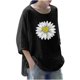 thumbnail image 1 of Camisas Para Mujer Camisetas de Gran Tamaño Mangas 3/4 Moda Impreso Cuello Redondo Camiseta Suelta Suéter Tops Odeerbi ODB133885, 1 of 3