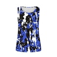 thumbnail image 5 of Virmaxy Womens Colorblock Tank Summer Tops Trendy Printed Standard Straps Vest Loose Fit Going Out Spring Beach Vacation Oufits Modern Clothes Blue-2 XXL, 5 of 6