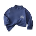 thumbnail image 4 of Nugftut Girls Thermal Tops Soft Lightweight Fleece Warm Thermal Tops Mock Neck Long Sleeve Pullover with Chest Graphic Print, 4 of 6