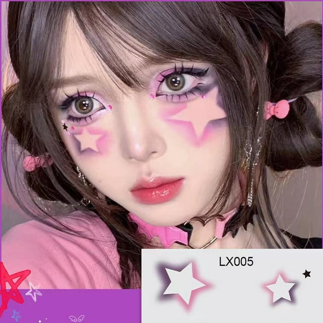 Cute Sweetheart Girl Makeup Face Sticker Love Powder Eye Blusher Face Tattoo Sticker Color Face