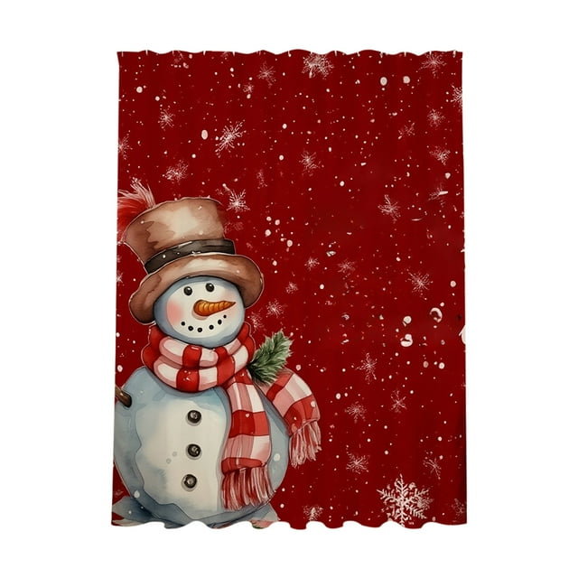Christmas Shower Curtain 180X150cm Snowman Themed Partition Multiple Styles
