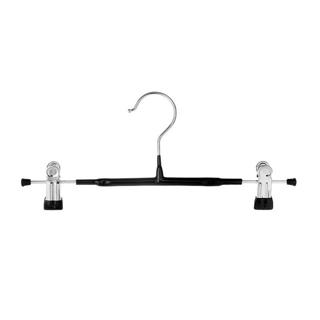 Leodye 1PCS Dip Plastic Seamless Pants Rack Non Slip Thick Telescopic Clip Multi Functional Stainless Steel Hanger for Household Use -12.01x5.51in