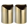 thumbnail image 3 of Mini Desktop Trash Bin with Swing Lid Stainless Steel Waste Can for Compact Spaces, Odor Resistant Garbage Container for Car, Office, Kitchen, 3 of 5